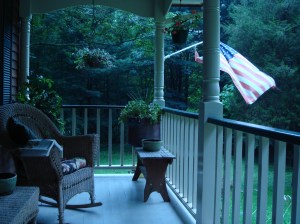 My front porch~ still raining lightly